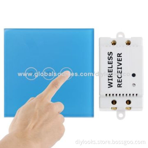3 Ways Wireless Remote Control Light Touch Switch, 433.92MHz Spectrum, 30m Remote Control Distance